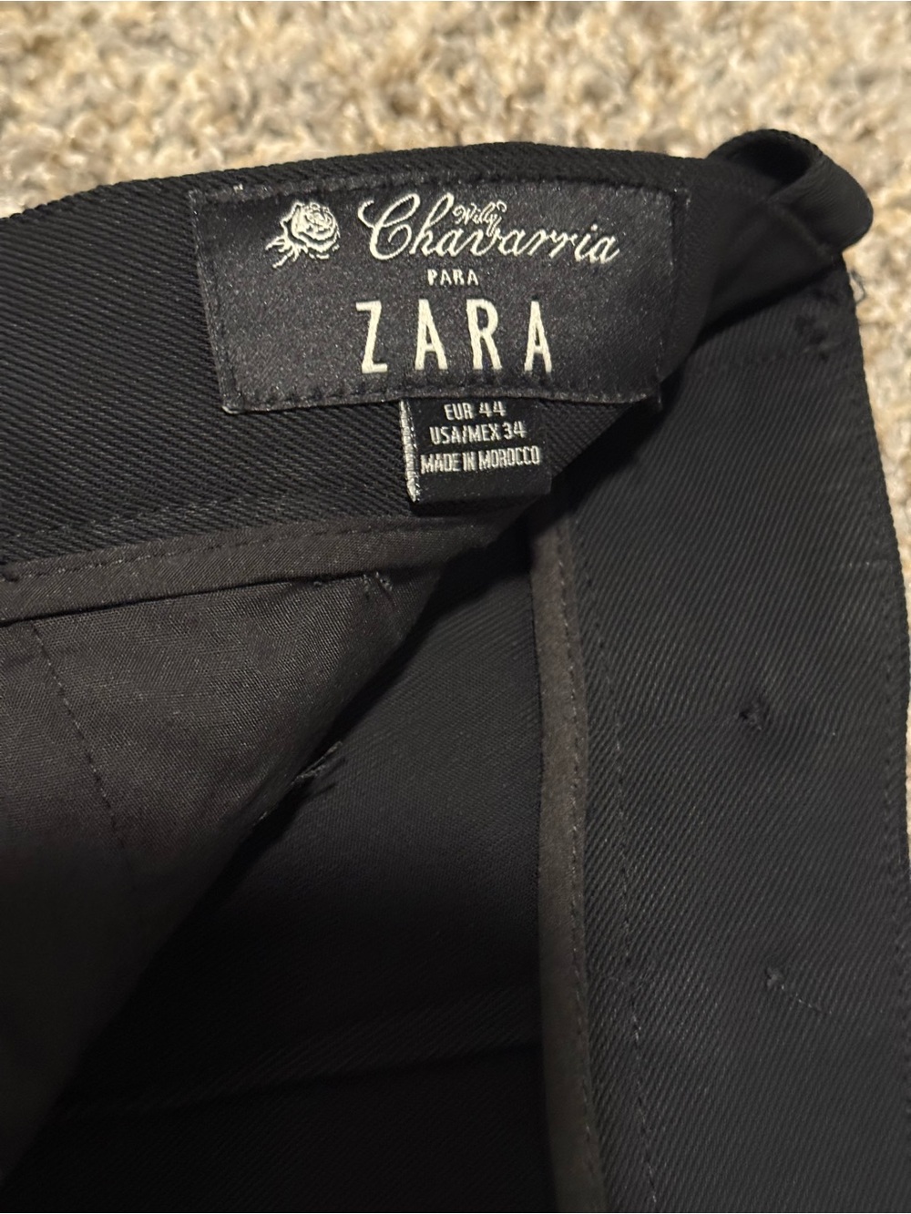 Willy Chavarria x Zara Vatisimo Flowy Carpenter Pants Black NWT Size 34